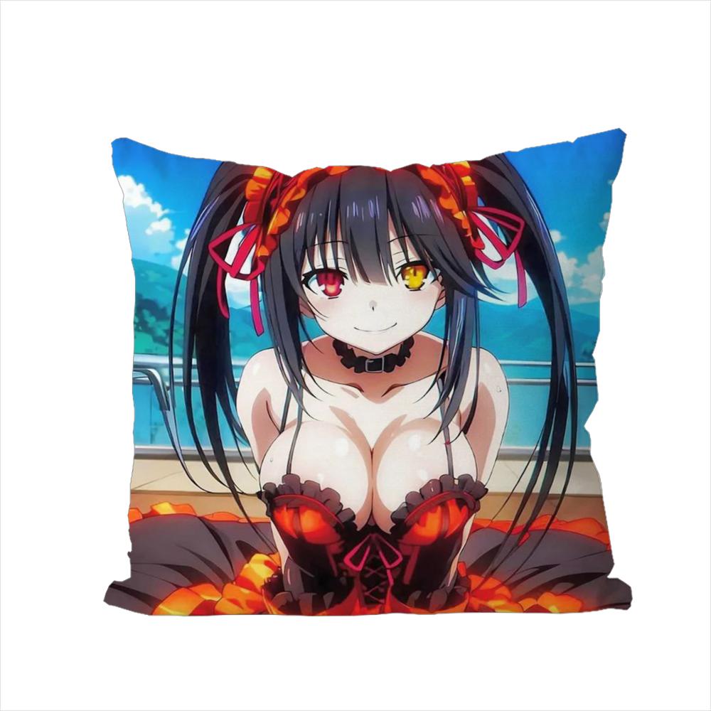 Tokisaki Kurumi Pillow Case For Car Sofa Decorative Home Doublesided Print Plush Square Throw Pillow Cushion Cover