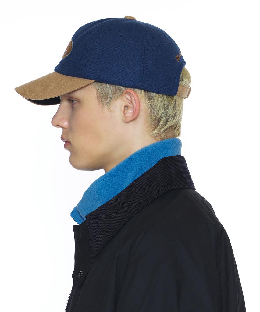 Eondeokeonteulol Autumn/Winter Flannel Color Block Soft Top Unisex Ball Cap Baseball Cap Circle Tm / Authentic Bb / Blue Flannel