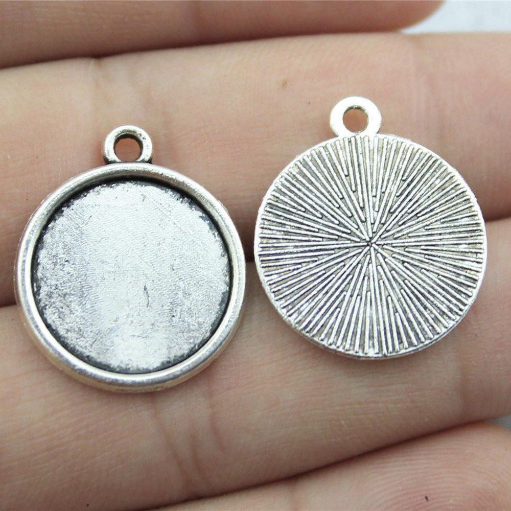 Fit Round 16mm Glass Cabochon Base Setting Tray Accessories Parts Men's Jewellery Bulk Original Cheapest Items