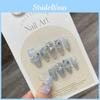 Obtenez Ce Look Chic Avec Les Faux Ongles Flocon de Neige Bleu Brumeux Tailles XS-L
