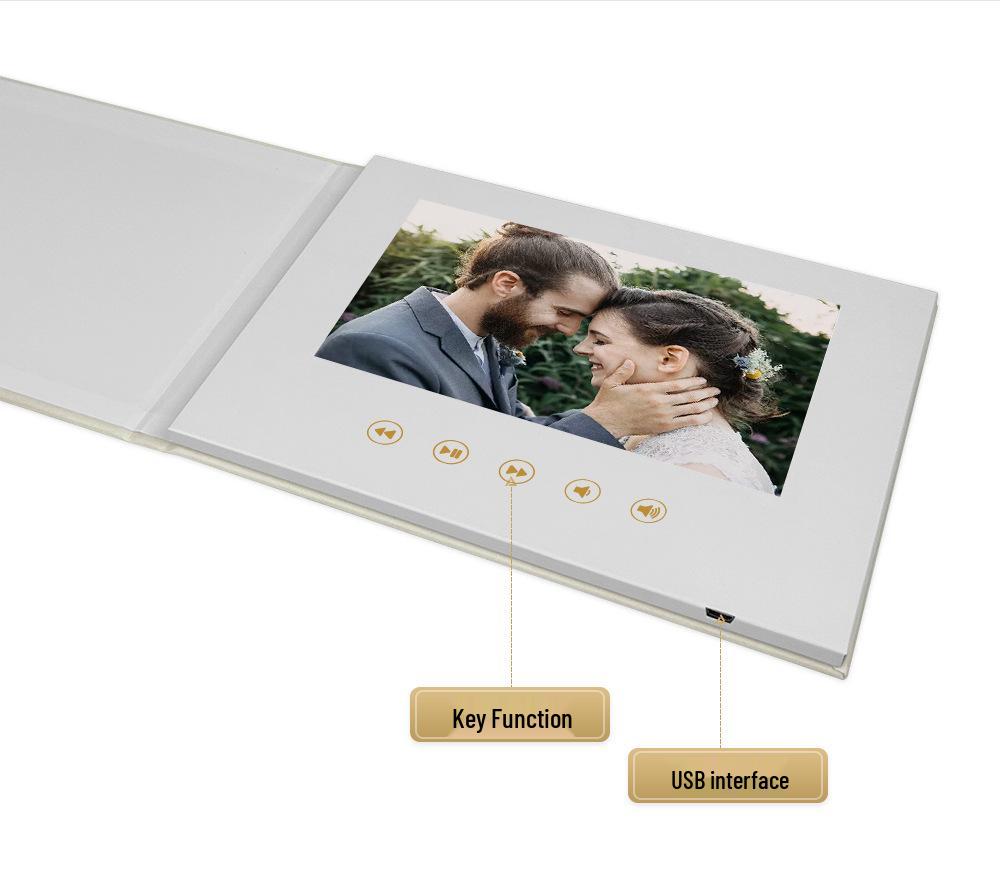 Multifunctional Commercial Wedding Video Invitation Linen Video Brochure