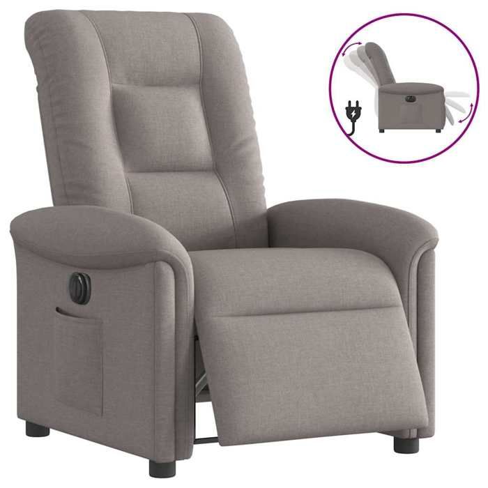 VidaXL Electric Recliner Armchair Taupe Fabric, Electric Armchair for Elderly, Recliner, Armchair, 3303241