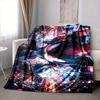 1Pc Cyberpunk Neon Cityscape Flannel Blanket, Soft And Comfortable, Casual Warm, Camping Travel, Christmas, Halloween Xmas Gift S1634