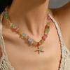 Elegant Tassel Starfish Shells Necklace Metal Clavicle Chain Exquisite Charm Choker