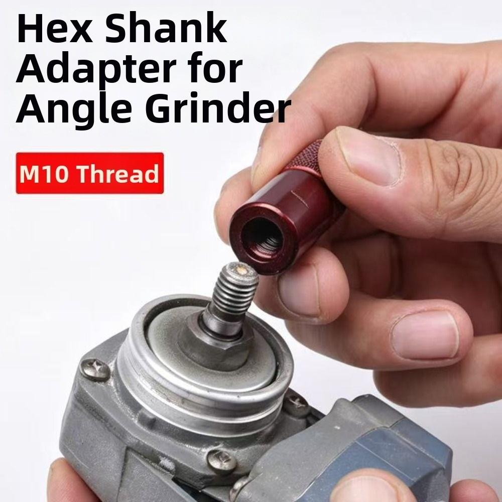 M10 Thread Hex Shank Converter Hex Shank Drill Bit Adapter  Angle Grinder Accessory