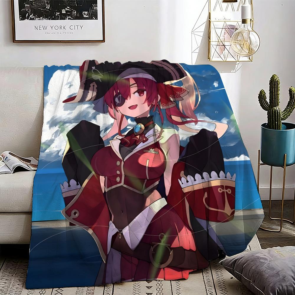 Houshou Marine Game Throw Lightweight 240g Flannel Blanket Soft Skin-friendly for Summer Cooling 75X95CM
