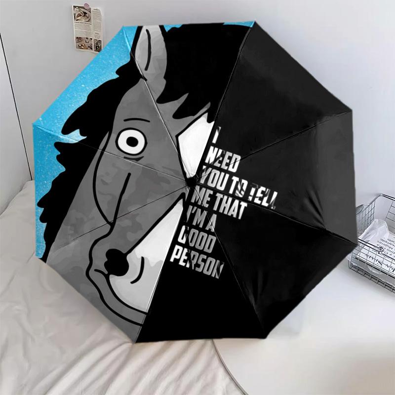 

1 PC Automatic Folding Umbrella - Cartoon Pattern, Portable & Foldable Design with 13 Ribs, Christmas Birthday Gifts