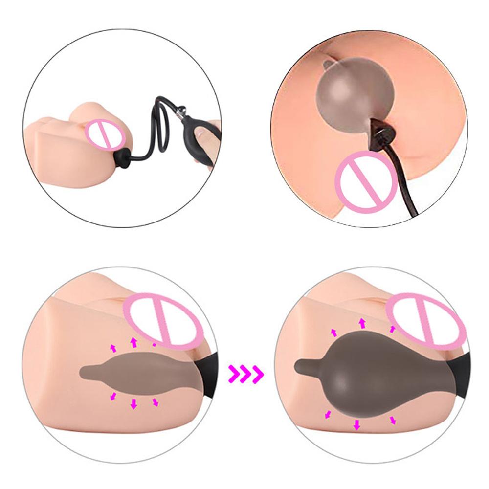 Velký anální kolík anální extender Vagina dilatační erotické hračky pro dospělé 18 měkký silikonový nafukovací anální kolík černé dildo pro ženy