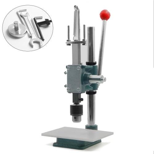 Heavy-Duty Manual Pressure Punching Machine for Leather Presses and Leather Processing (Leather Press + Drill Chuck + PP Board + 4.5cm Steel Press Pla