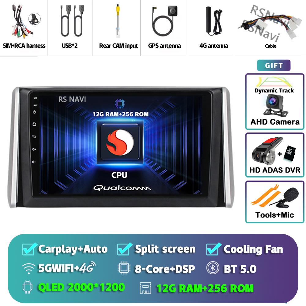 Android 14 Carplay Car Radio For Toyota RAV4 XA50 2018 - 2020 Multimedia Video Player Navigation GPS Stereo 2Din DVD 360 Camera
