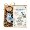 Recycled Glass Animal Figurine with Message Card, Collectible for Home Decor