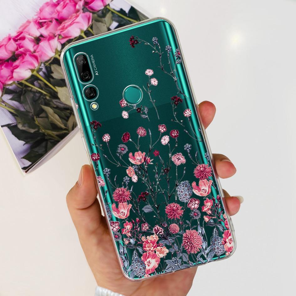 

For Huawei Y9 Prime 2019 Case P Smart Z Clear Cover Fashion Flower Clear Silicone Soft TPU Phone Cases For Huawei Y9Prime Bumper Y9 Prime 2019