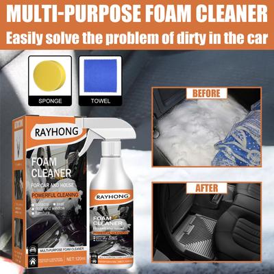 120ml Foam Cleaner Spray,Multifunctional Cleaning Spray Leather Decontamination Foam Cleaner All-Purpose Foam Cleaner For Car
