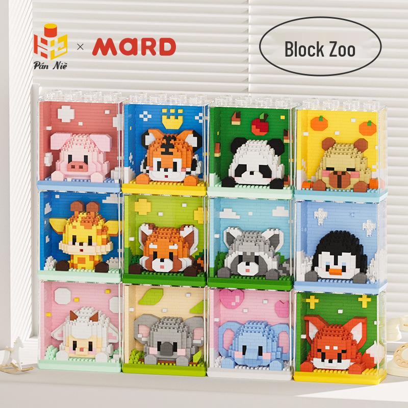 Square Zoo Santa Claus Panda & Tiger Building Blocks - Compatible with Lego, Ideal Gift