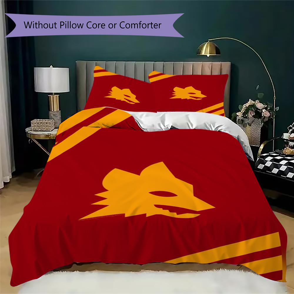 A.S. Roma Muster Bettwäsche-Steppdecken-Set Steppdecke Kissenbezug Heimdekoration Geburtstagsgeschenk (1 Bettbezug + 2 Kissenbezüge (ohne Füllung))03