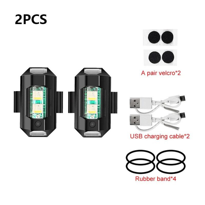 Universal Strobe Light for Motorcycle USB Car Warning Lamp LED Anti-Collision Bike Drone Night Flying Mini Flashing Signal Light