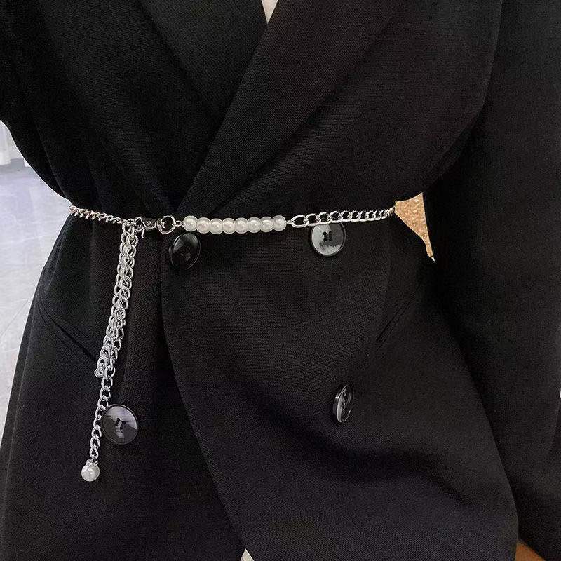 Pearl Waist Chain Women's New Style with Skirt, Suit, Chain, Chain Decoration, Fashionable and Versatile Misogynistic Belt Ins Style