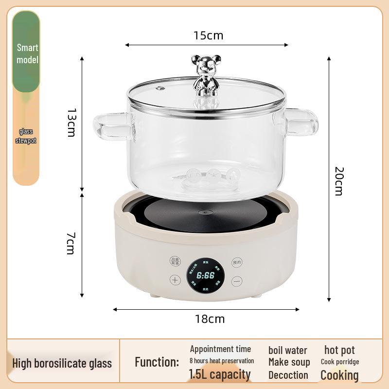 Health Pot: Multi-Function Electric Kettle for Chinese Medicine, Tea, Soup, and Porridge with Thickened Glass and Fully Automatic Features.