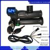 Old Model Electric Scooter Throttle Grip with Blue Screen, Half-Handle Lock, Horn, and Voltage Display