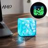 Soft Stress Balls Ice Cube Relief Toy, Glow-in-the-Dark Snowflake Filled Cube, Sensory Toy Luminous Clear Adults and Kids