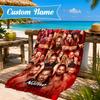 Personalisierter Name Wrestling Superstars Collage Strandtuch Mikrofaser Strandtuch, Leicht und Schnelltrocknend, für Sommerreisen, Schwimmbad Geschenk