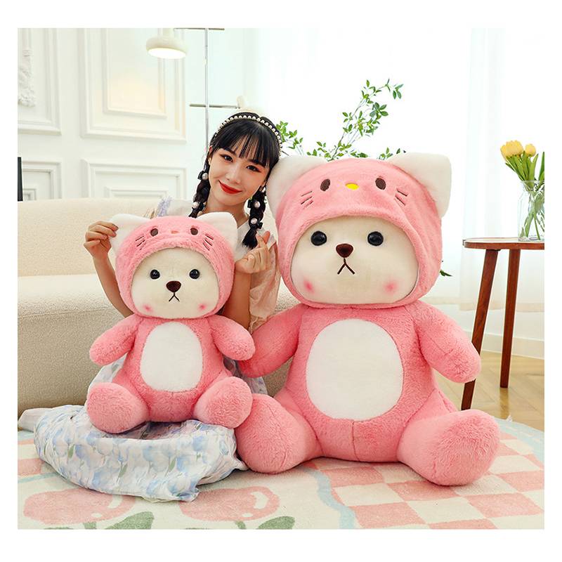 Transforming Doll Bear Plush Toy Sleeping Pillow Girl Child Gift Decoration