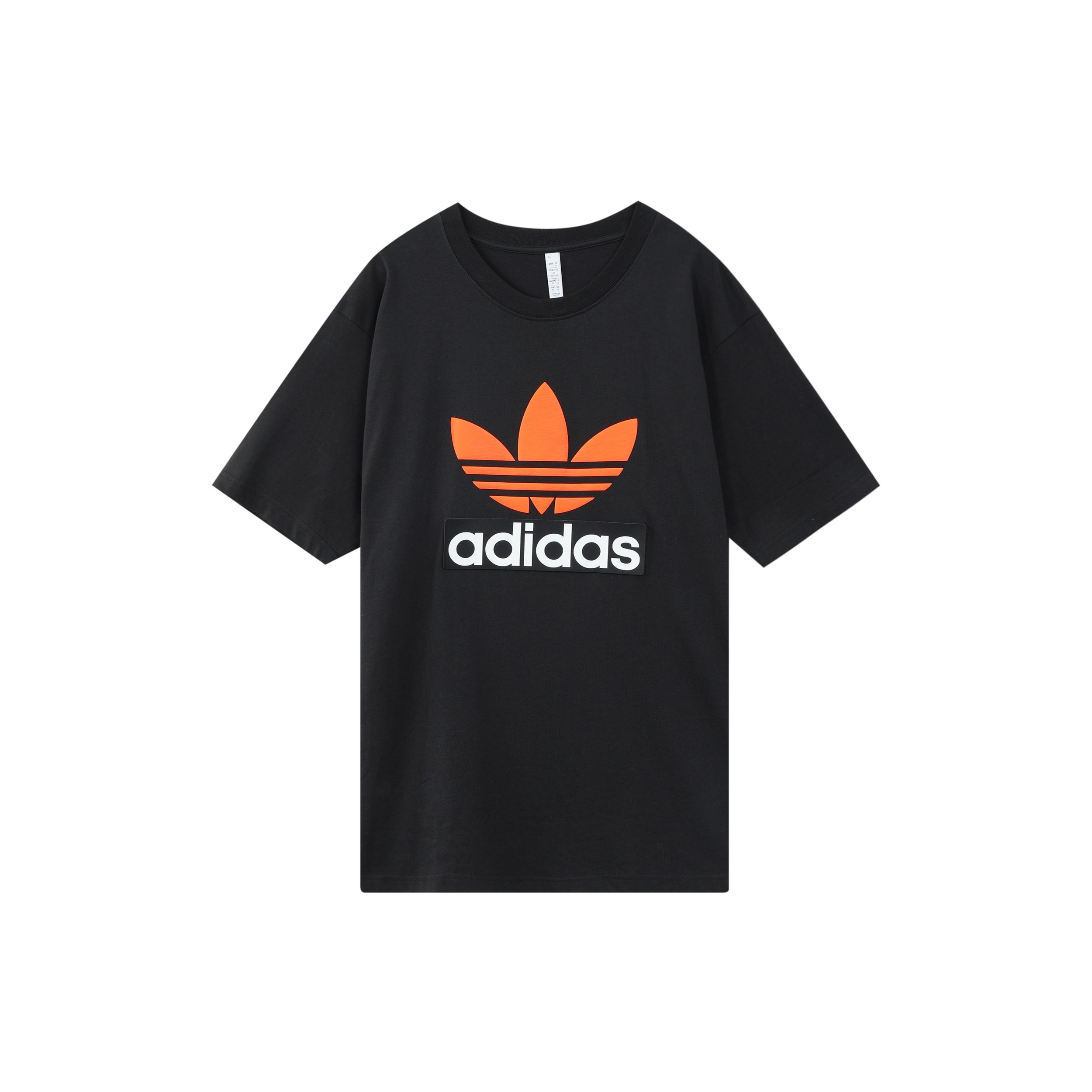 adidas originals Logo Round Neck Short Sleeve Tee For Men Black Men s H09347 S