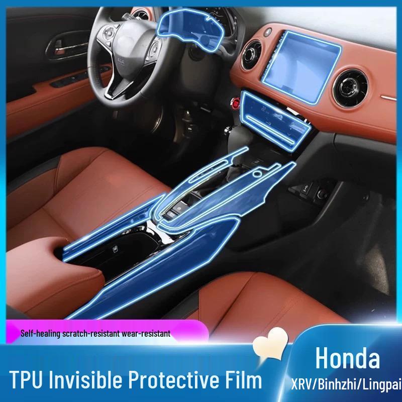 New Honda XRV Interior and Headlight Protection Film, Center Console Screen, Gear Shift Decor
