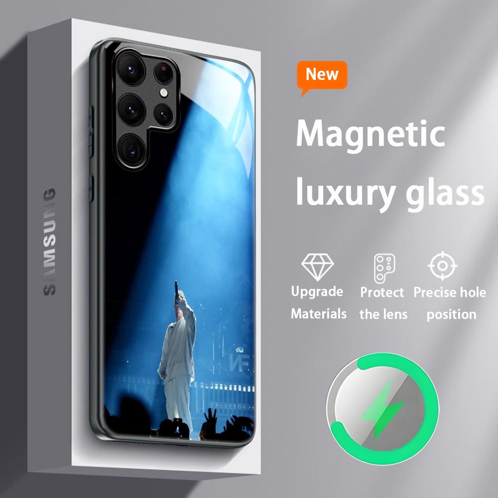Star N-F Rapper Popular Phone Case For Samsung S25 S24 S23 S22 S21 S20 Plus Ultra Note20 Glass Magnetic Case