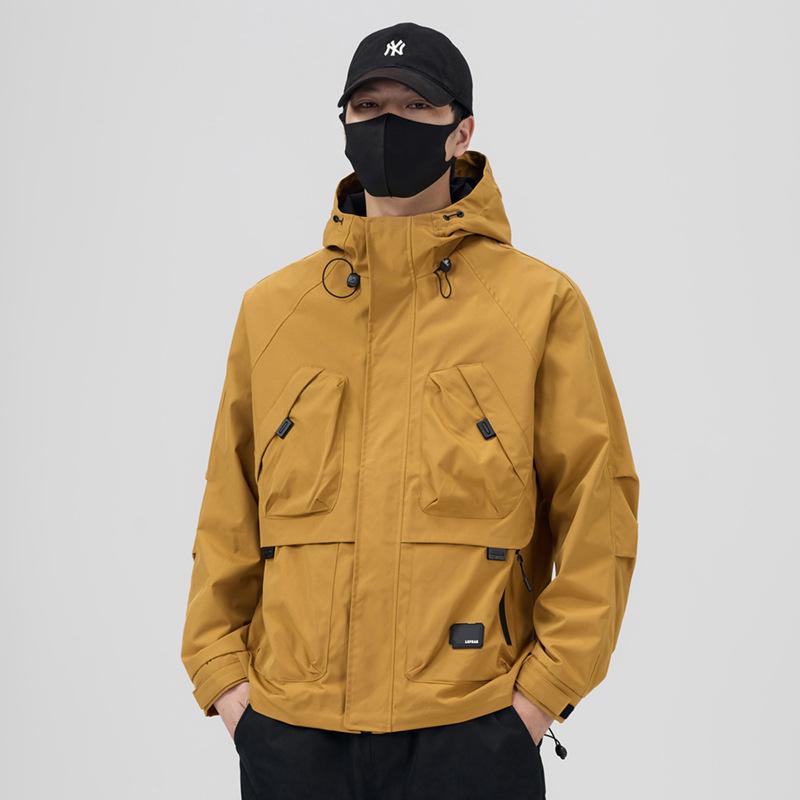 New Spring And Autumn Basic Fashion Casual Versatile Hood Trend Tooling Jacket Jacket Long Sleeve Jacket Men