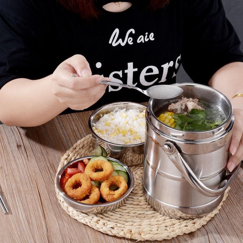 Kaufe Isolierte Thermos-Lunchbox mit großer Kapazität, Thermo-Lebensmittelbehälter aus Edelstahl für Erwachsene, Picknick, Bento-Box, tragbare Lunchbox zum Preis ab 9.84