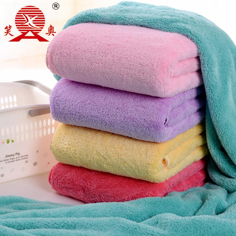 Coral Fleece Soft Absorbent 70 * 140 Bath Towel Long Fleece Thickened Large Towel Large Bath Towel