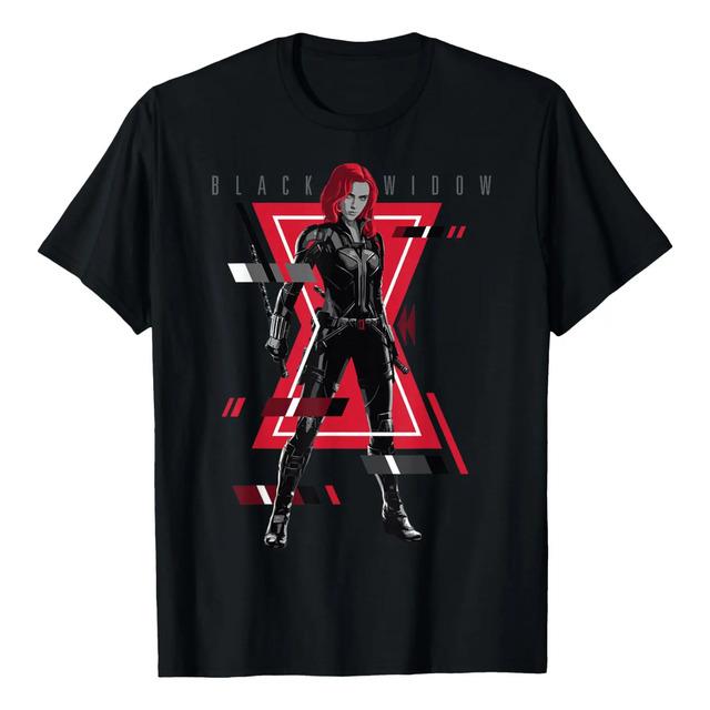 Marvel Black Widow T-shirt With Glitch Portra Logo XXL