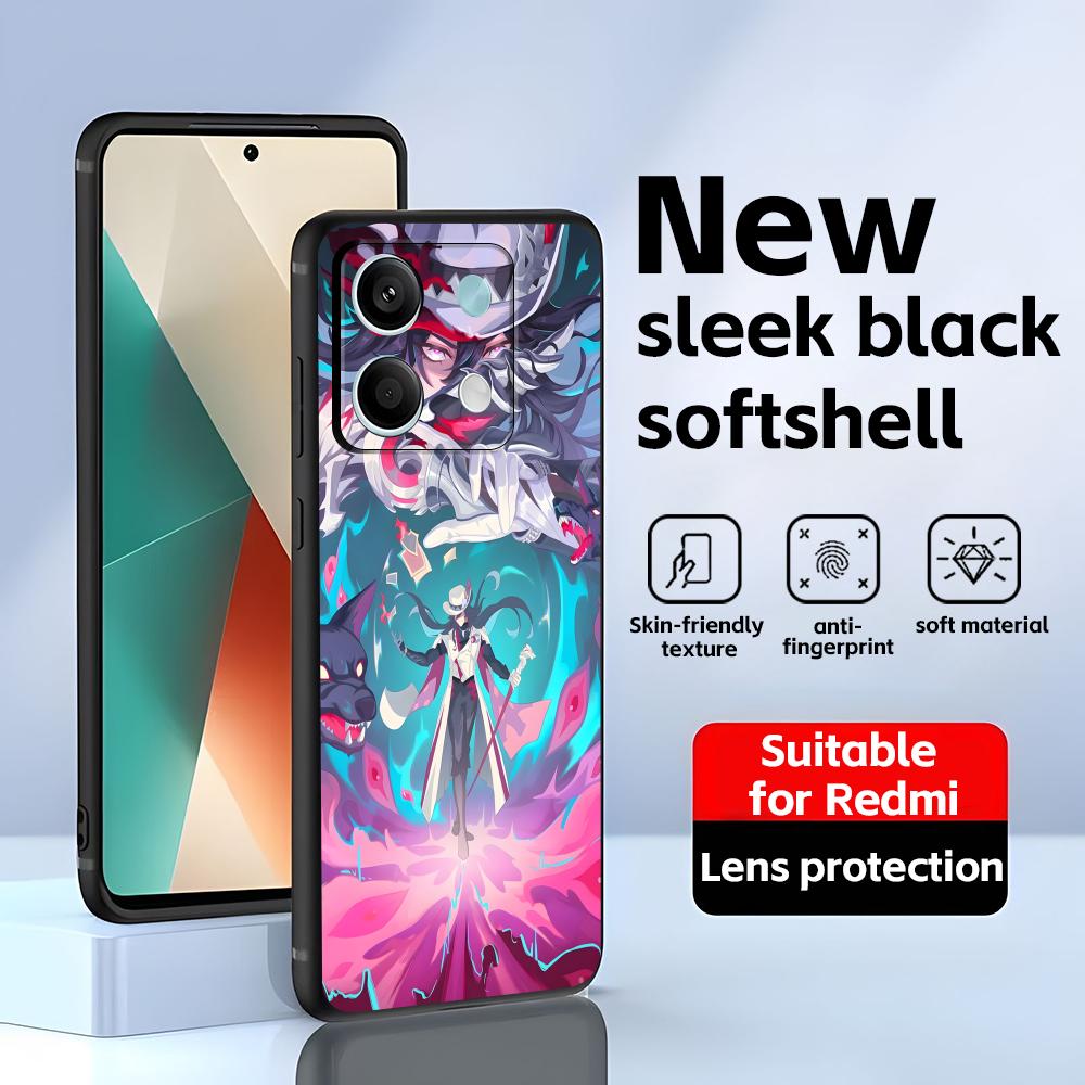 

Honkai Star Rail Ashveil Phone Case For Redmi Note 14 13 12 11 Pro Plus S 5G 14C A3 Soft Black Phone Cover Redmi Note 13 4G