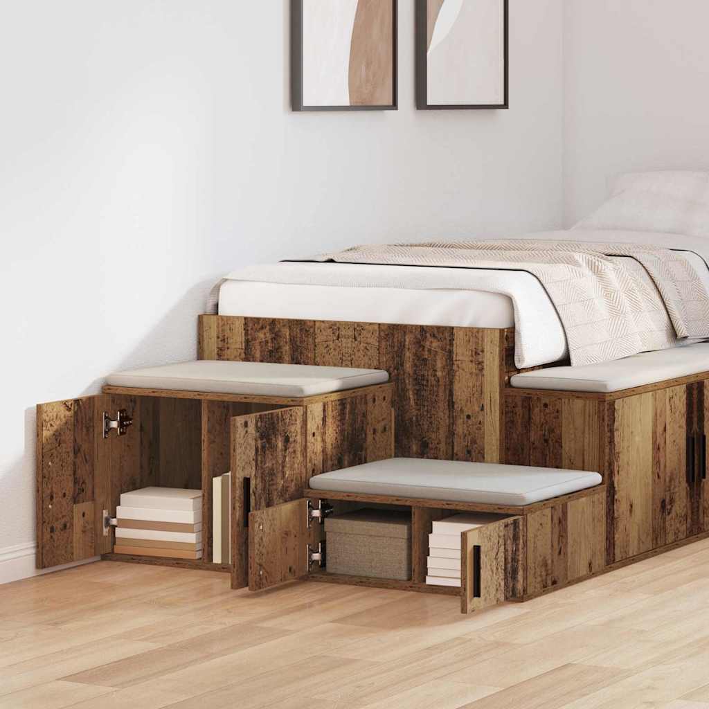 Storage Cabinet 2 pcs Reclaimed Wood Look 103 x 41 x 40 cm