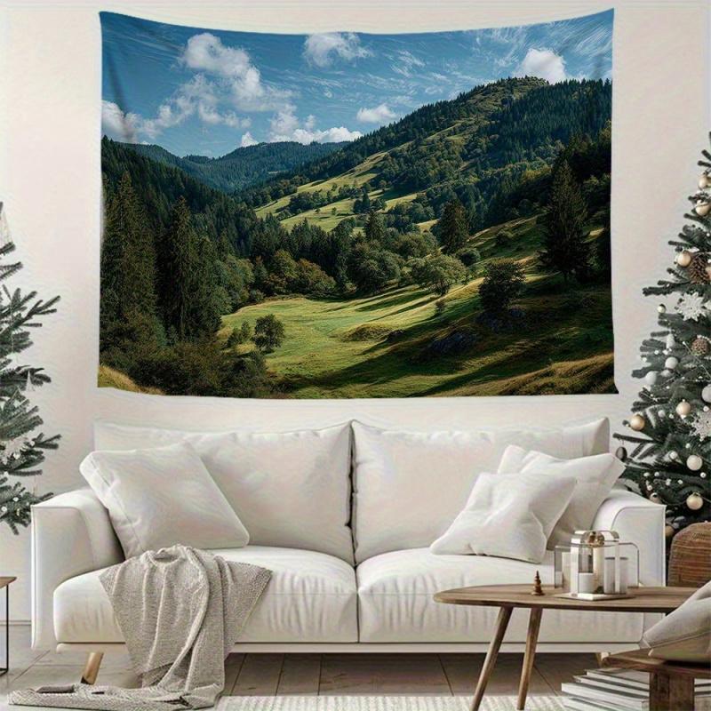 Natural Scenery Mountain Tapestry Healing Living Room, Bedroom, Wall Decoration Cloth, Dormitory Background Cloth