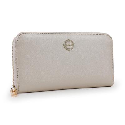 Ryoko Kikuchi Long Large Round Card Octagonal Feng Shui Brand Women's Wallet, Capacity, Zipper, Case, Smooth, Brooch, Auspicious, (Gold)