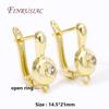 Fashion Cubic Zirconia Earwire Fastener Findings 18K Gold Plated Ear Wire Hooks Clasps For DIY Earring Making Jewelry Materials