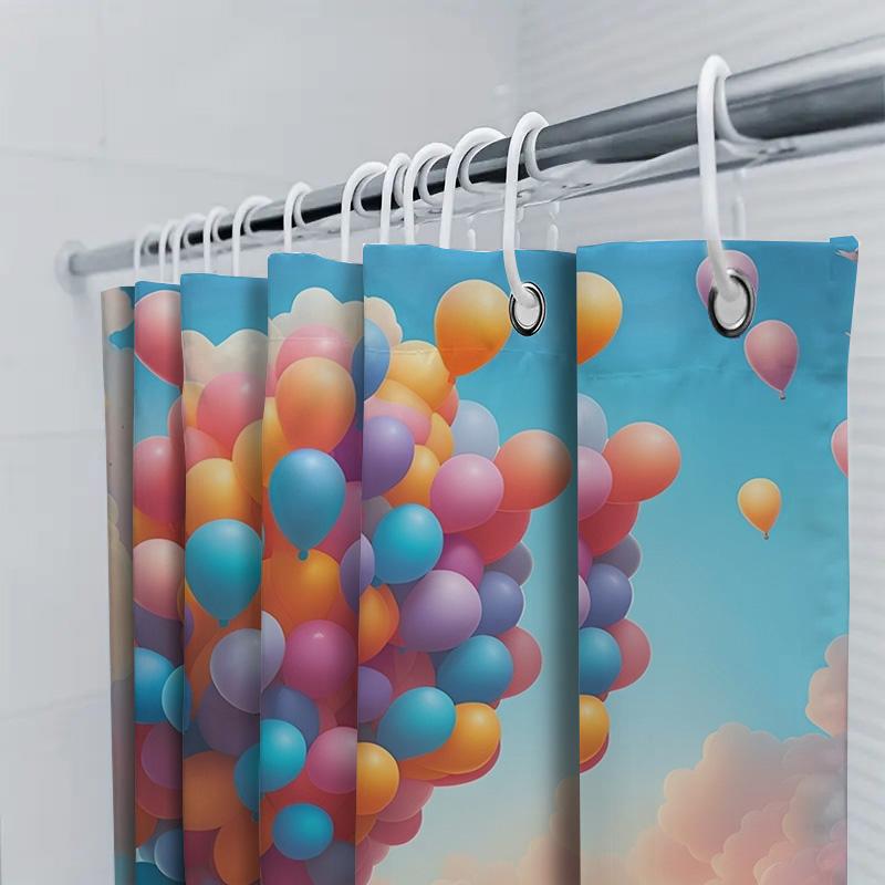 Colorful Balloons Shower Curtain | Dreamy Kids' Bathroom Decor