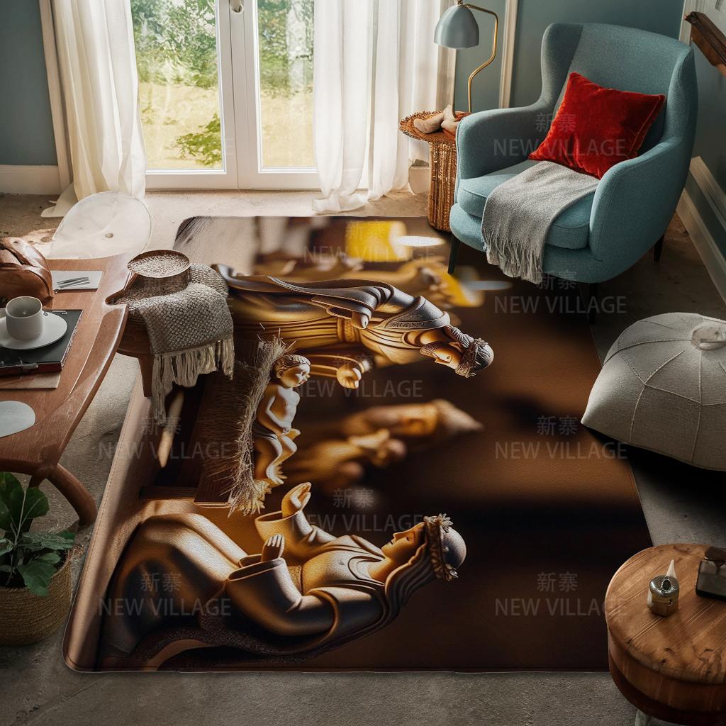 House Entrance Carpet Home Door Mat Living Room Bath Foot Bathroom Non-slip Water Absorption Rugs Bath Merry Christmas Winter