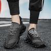 39-48 Summer Men's Large  Sports Shoes Breathable Flying Weave Sports Casual Shoes Thick Sole Blade Mesh Fashion Coconut Running Shoes