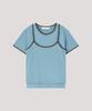 Deolil Layered Coloration Top_ Skyblue