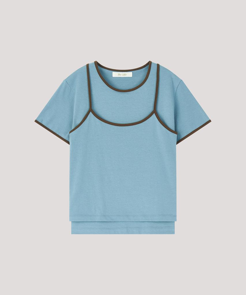 Deolil Layered Coloration Top_ Skyblue