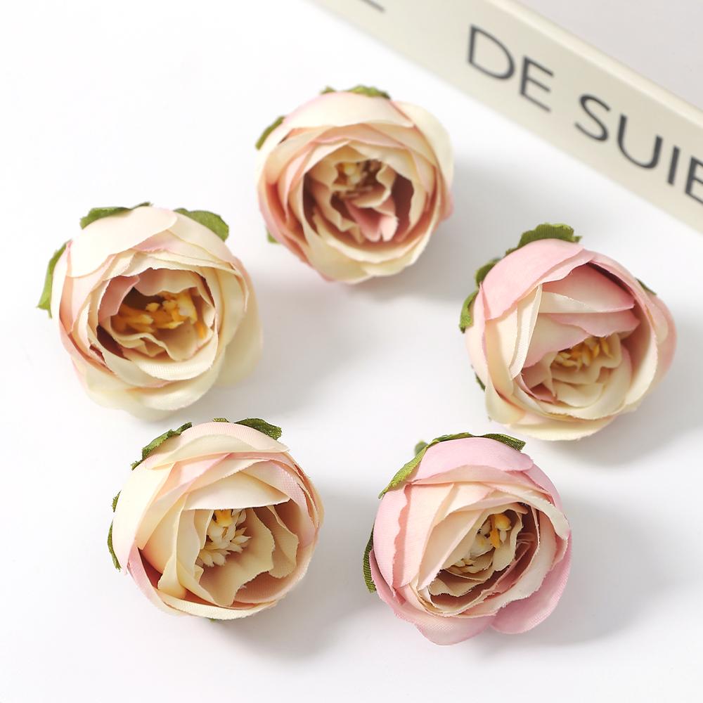 10/20Pcs Small Stamen Rose Artificial Flower Head Fake Flower for Home Decor Bride Clothing Craft Gift Garland Wedding Decoratio