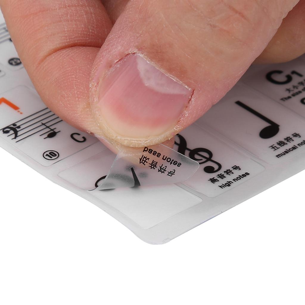 Transparent Removable Piano Key Board Sticker for 61 88 Key Electronic Pianos
