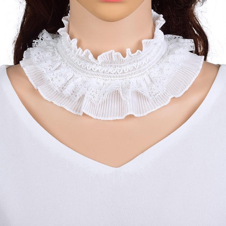 Damen Dekorative Spitzenkragen Pullover Falscher Kragen Vielseitiger Schal Winter Mode Accessoire Elegant Trendig 2024 Frühling
