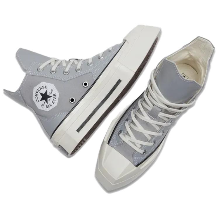 Converse Chuck 70 De Luxe Squared High Grey Area Women Sneakers Black Egret A08280C