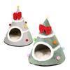 Christmas Tree Cat Housecat Mat Beds Winter Warm Cat Bed Pet Mattress Warm Cat Dog Sleeping Nest Cave for Small Dogs Cat