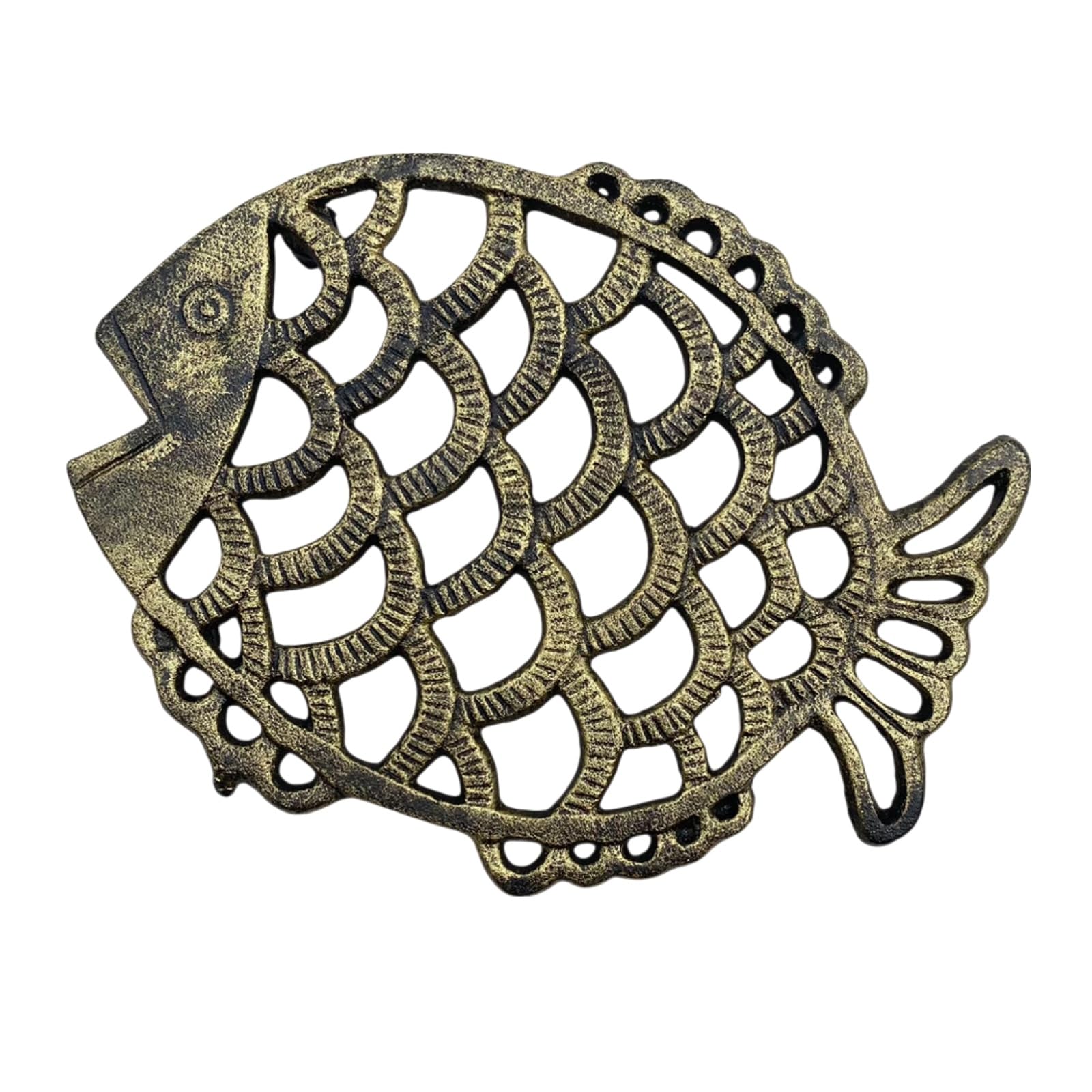 

Lunari Cast Iron Pot Holder, Non-Slip, Heat-Resistant, Antique-Style, Nordic Style, Iron Kitchen Accessories, Fish Design