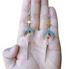 Temperament Personality Gold Color Sun Silver Color Moon Geometric Rivet Tip Cone Dangle Earrings for Women Halloween Jewelry